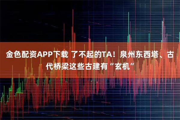 金色配资APP下载 了不起的TA！泉州东西塔、古代桥梁这些古建有“玄机”
