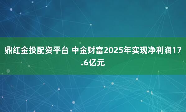 鼎红金投配资平台 中金财富2025年实现净利润17.6亿元